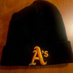 Men's Black Oakland Athletics Beanie with Gold Embroidery